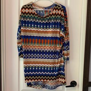 Tunic style mid length dress